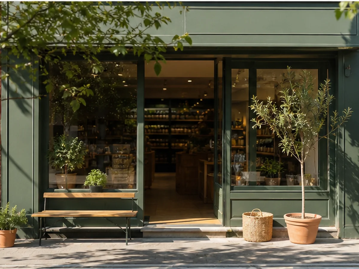 Devanture accueillante d'une boutique de quartier